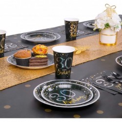 30th Birthday Plates and Napkins Set Serves 24 30th Birthday Decorations for Him 12oz Cups 48 Napkins Knives Forks Spoons Inc...