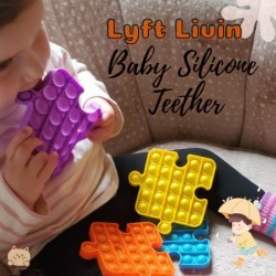 Teether Push Pop Silicone Toys for Babies Toddlers |Adults| Relief Sensory Poppers Fidget Helps Improve Motor Skill Memory & ...