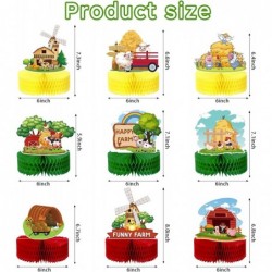 9 Pieces Farm Animals Honeycomb Centerpieces Farm Animal Themed Birthday Cake Table Toppers Barn Party Supplies Indoor and Ou...