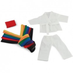 18 Inch Doll Clothes Karate Outfit Gift Set Toy for Kids Girls Girl Includes All 9 Color Belts Accessory 18" Doll Clothing Ac...