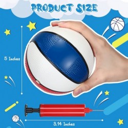 6 Pcs Red White and Blue Mini Basketball 5 Inch Small Basketball Pool Outdoor Basketball Arcade Games with Pump for Sports Lo...