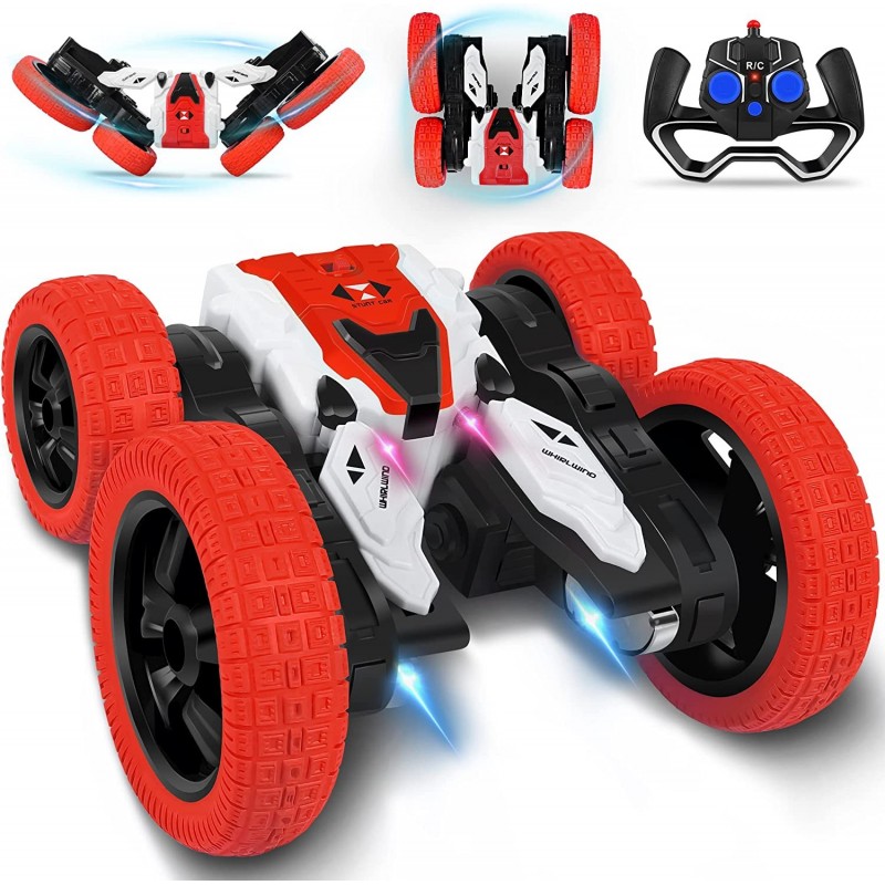 RC Stunt Car Double-Sided Rotation 360° Flips 4WD Electric Remote Control Vehicel Indoor Outdoor Car Toy for Boys Girls 5 6 7...