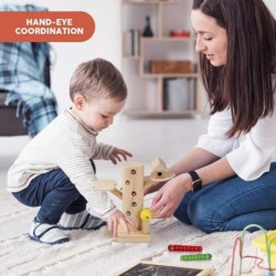 Fine Motor Skills Toy for Toddlers Montessori Wooden Toys Magnetic Bird Toy Set Woodpecker Catching Bug Game for Boy and Girl...