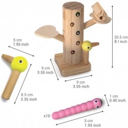 Fine Motor Skills Toy for Toddlers Montessori Wooden Toys Magnetic Bird Toy Set Woodpecker Catching Bug Game for Boy and Girl...