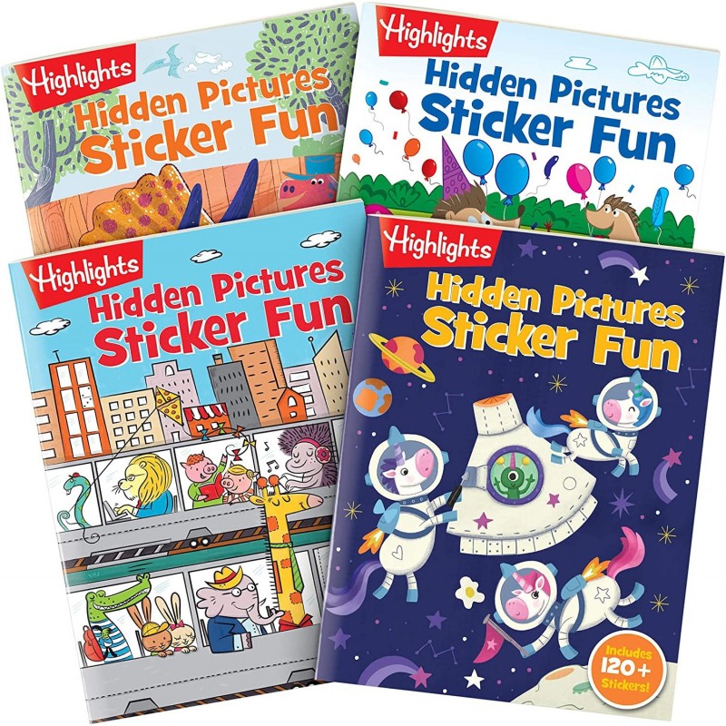 Highlights Hidden Pictures Sticker Fun Sticker Books for Kids Ages 3-6 4-Pack 64 Pages - Volume 2 $52.17 Kids' Drawing & Writ...