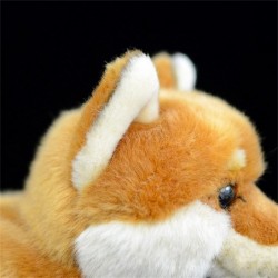 Simulated Shiba Inu Plush Toys Realistic Cute Stuffed Plush Puppy Toys Standing Posing Length 11 Inches Soft and Fluffy for C...