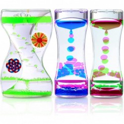 Liquid Motion Bubbler Timer 3-Pack Sensory Toys Colorful Water Fidget Toy for Kids & Adults Hourglass Toy for Activity Relaxi...