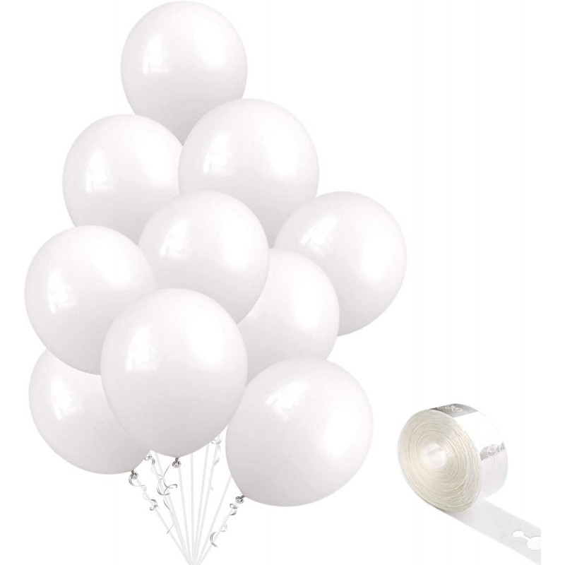 10-Inch Thicken White Balloons arch kit 100-Pack Snow-White Matte Latex Balloons Winter Theme Helium Balloons Dream Party Bal...