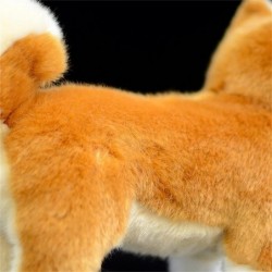 Simulated Shiba Inu Plush Toys Realistic Cute Stuffed Plush Puppy Toys Standing Posing Length 11 Inches Soft and Fluffy for C...