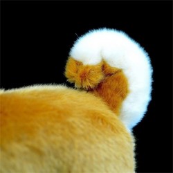 Simulated Shiba Inu Plush Toys Realistic Cute Stuffed Plush Puppy Toys Standing Posing Length 11 Inches Soft and Fluffy for C...