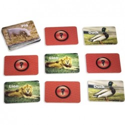 Stages Learning Materials Picture Memory Animal Card Real Photo Concentration Game Red Size 5 x 3 $17.98 Card Games