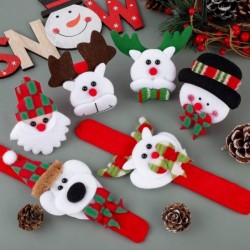 24 Pieces Christmas Slap Bracelets Xmas Slap Bands Party Toys Gifts with Santa Claus Snowman Reindeer Bear Styles for Classro...