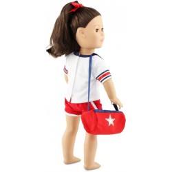 18 Inch Doll Clothes Clothing Accessories Gift Set - USA 18" Doll Cheer Practice Set Outfit | Fits Most 18" Dolls | Gift Boxe...