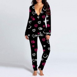 Onesie Pajamas for Women with Butt Flap Jumpsuits Long Sleeve Leopard Camo Button-Down Bodysuits Sleepwear Rompers $19.62 Kid...