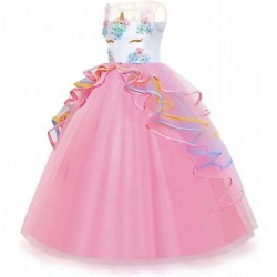 Unicorn Dress for Girls Unicorn Costume Pageant Princess Party Birthday Long Gown with Unicorn Headband & Necklace $52.09 Kid...