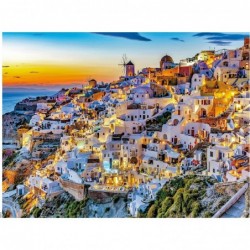 Scenic Photography - Santorini Sunset - Oversized 300 Piece Jigsaw Puzzle $16.44 Jigsaw Puzzles