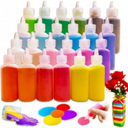 24 Pcs Art Sand Colored Sand Bottles DIY Sand Arts and Crafts Kit Scenic Sand for Painting Sandbox Wedding Decoration 1.25oz ...