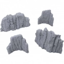 Volcanic Rock Wall Set A 3D Printed Tabletop RPG Scenery and Wargame Terrain for 28mm Miniatures $33.87 Game Accessories