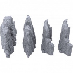 Volcanic Rock Wall Set A 3D Printed Tabletop RPG Scenery and Wargame Terrain for 28mm Miniatures $33.87 Game Accessories