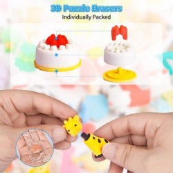 30 PCs Collectible Set of Adorable Puzzle Sweet Dessert Food Cake Erasers for Kids - No Duplicates - Puzzle Toys Best for Par...