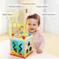 Toys for 1 Year Old Boy and Girl Birthday Gifts Activity Cube Wooden Educational Toys for One Year Old Bead Maze Shape Sorter...