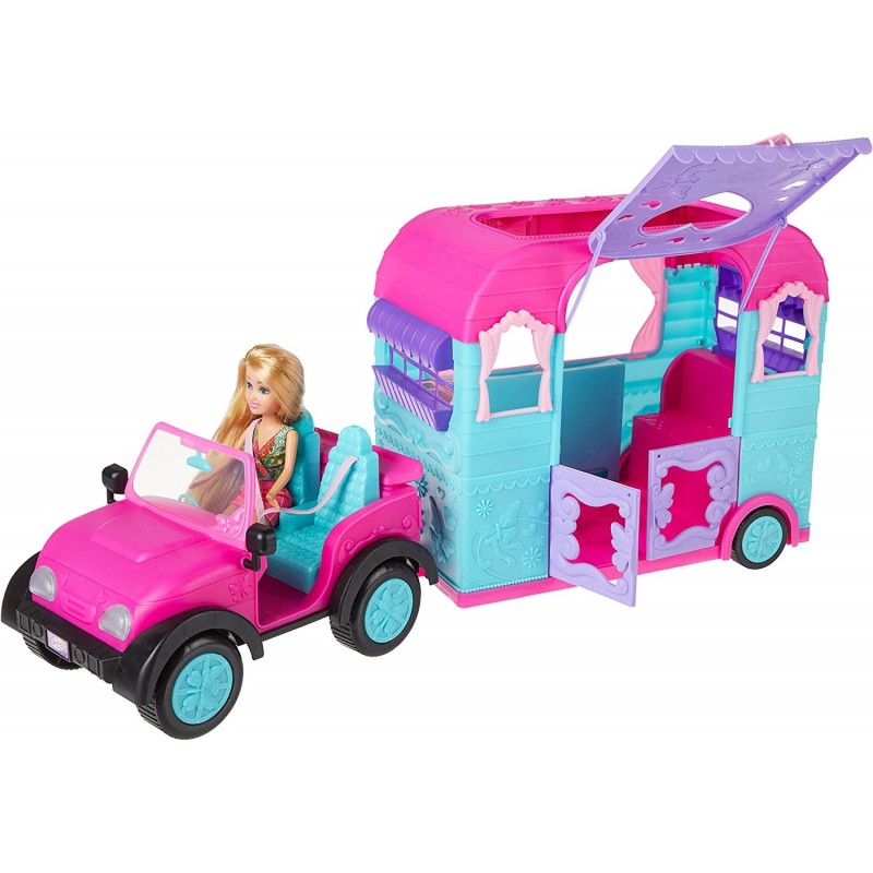 Fashion Dolls & Vehicles Playset by ZURU 10.5 Inch Doll with Jeep & Caravan Toy for Girls $63.51 Dolls