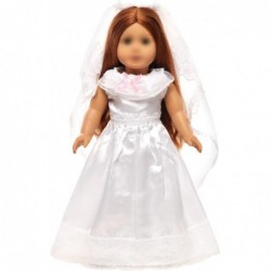 2 Pcs 18 inch Doll Bride Wedding Dress with Veil for 18 inch Dolls $15.79 Dolls