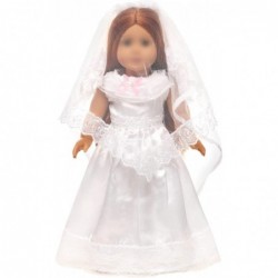 2 Pcs 18 inch Doll Bride Wedding Dress with Veil for 18 inch Dolls $15.79 Dolls