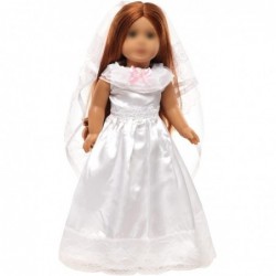 2 Pcs 18 inch Doll Bride Wedding Dress with Veil for 18 inch Dolls $15.79 Dolls