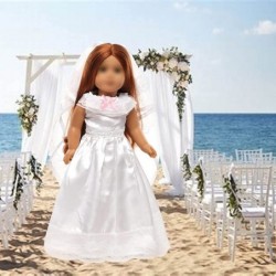 2 Pcs 18 inch Doll Bride Wedding Dress with Veil for 18 inch Dolls $15.79 Dolls