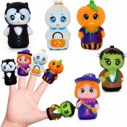 5 Pack Halloween Finger Puppets for Kids Rubber Witch Ghost Pumpkin Character Bath Finger Puppets Halloween Finger Toys for K...