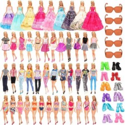 35 Pack Doll Clothes and Accessories 5 PCS Fashion Dresses 3 PCS Gown Dresses 3 Bikini Swimsuits 5 Outfits 10 Shoes 5 Glasses...