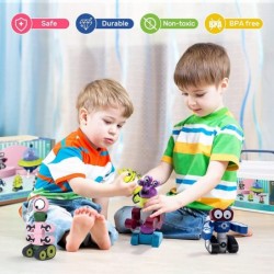 Kid Magnetic Walking Musical Space Toy with 35PCS Stacking Blocks Building Robot Storage Box STEM Educational Electronic Flyi...