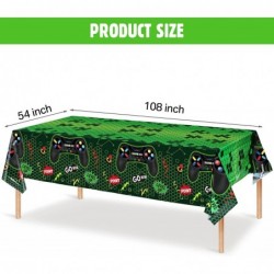 Video Game Table Cover Green Video Game Birthday Decoration Game Theme Plastic Tablecloth Party Supplies for Boys Kids Player...