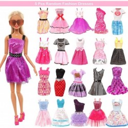 35 Pack Doll Clothes and Accessories 5 PCS Fashion Dresses 3 PCS Gown Dresses 3 Bikini Swimsuits 5 Outfits 10 Shoes 5 Glasses...