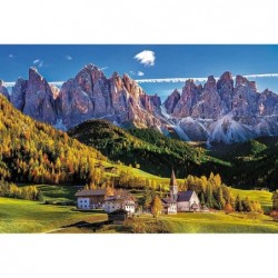 Red 1500 Piece Puzzle - Val di Funes Valley Dolomites Italy $43.34 Jigsaw Puzzles