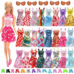 35 Pack Doll Clothes and Accessories 5 PCS Fashion Dresses 3 PCS Gown Dresses 3 Bikini Swimsuits 5 Outfits 10 Shoes 5 Glasses...