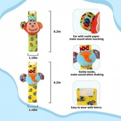 Wrist Rattle Foot Finder Socks 4 Pcs Baby Rattle Toys Gift for Infant Boy Girl $19.34 Baby Rattles & Plush Rings