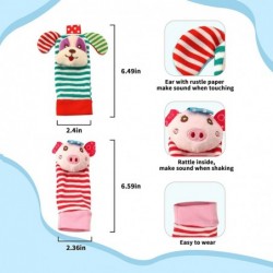 Wrist Rattle Foot Finder Socks 4 Pcs Baby Rattle Toys Gift for Infant Boy Girl $19.34 Baby Rattles & Plush Rings