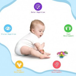 Wrist Rattle Foot Finder Socks 4 Pcs Baby Rattle Toys Gift for Infant Boy Girl $19.34 Baby Rattles & Plush Rings