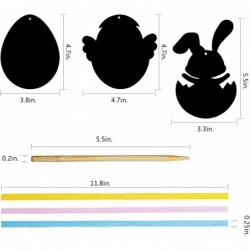 Easter Basket Stuffers - Easter Crafts Kit for Kids - Rainbow Scratch Art (Makes 48 Ornaments) - Bunny Eggs Chicken Decoratio...