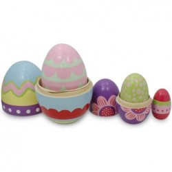 Set of 5 Colorful Easter Eggs Pysanky Wooden Nesting Dolls 5 Inches $61.13 Nesting Dolls