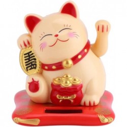 Fortune Lucky Wealth Welcoming Cat Solar Powered Cute Cat with Waving Arm Home Display Car Decor(Yellow) $17.07 Solar Power Kits