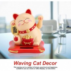 Fortune Lucky Wealth Welcoming Cat Solar Powered Cute Cat with Waving Arm Home Display Car Decor(Yellow) $17.07 Solar Power Kits