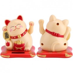 Fortune Lucky Wealth Welcoming Cat Solar Powered Cute Cat with Waving Arm Home Display Car Decor(Yellow) $17.07 Solar Power Kits