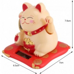 Fortune Lucky Wealth Welcoming Cat Solar Powered Cute Cat with Waving Arm Home Display Car Decor(Yellow) $17.07 Solar Power Kits