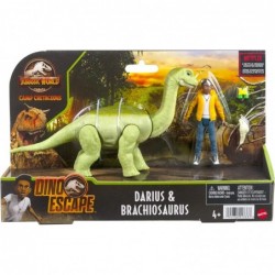 Jurassic World Camp Cretaceous Darius and Baby Brachiosaurus Human and Dino Pack with 2 Action Figures and 2 Accessories Toy ...