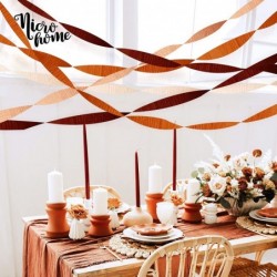 Weddings Decorations 8 Rolls Rust Orange Crepe Paper Streamers Brown Tassels Streamer Paper for Rustic Wedding Retro Party Th...