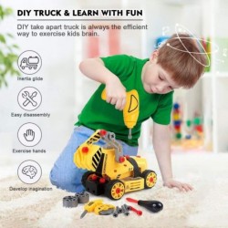 Toys for 3 4 5 6 7 8 Year Old Boys 7 in 1 Take Apart Toys with Electric Drill Take Apart Truck Toys Construction Set DIY Engi...