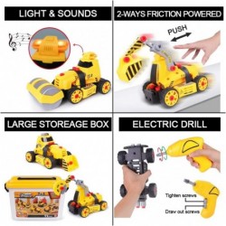 Toys for 3 4 5 6 7 8 Year Old Boys 7 in 1 Take Apart Toys with Electric Drill Take Apart Truck Toys Construction Set DIY Engi...